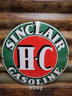 Vintage Sinclair Porcelain Sign Old Oil Gasoline Station Pump Plate Petroliana