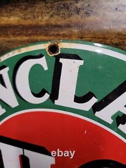 Vintage Sinclair Porcelain Sign Old Oil Gasoline Station Pump Plate Petroliana
