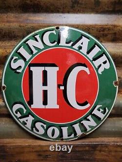Vintage Sinclair Porcelain Sign Old Oil Gasoline Station Pump Plate Petroliana