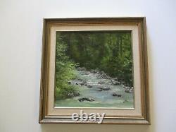 Vintage Small Gem Impressionist Painting Landscape River And Forrest Sliffe