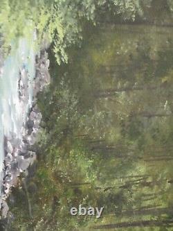 Vintage Small Gem Impressionist Painting Landscape River And Forrest Sliffe