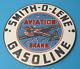 Vintage Smitholene Gasoline Porcelain Aviation Gas Service Airplane Pump Sign