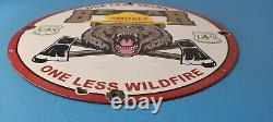 Vintage Smokey Bear Porcelain Forest Service Prevention Axes Firefight Pump Sign