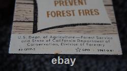 Vintage Smokey Bear Porcelain Metal Us Forest Service Fire Gas Oil Sign Rare Ad