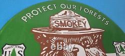 Vintage Smokey Bear Sign Prevent Wildfires Prevention Gas Porcelain Sign