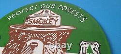 Vintage Smokey Bear Sign Prevent Wildfires Prevention Gas Porcelain Sign