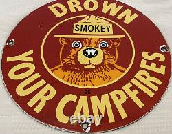 Vintage Smokey The Bear Sign Caming National Park Service Ranger Rei Gas Oil