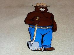 Vintage Smokey The Bear Us Forest Fire Prevention! 12 Metal Gasoline & Oil Sign