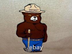 Vintage Smokey The Bear Us Forest Fire Prevention! 12 Metal Gasoline & Oil Sign