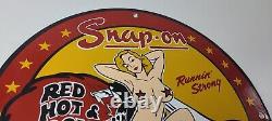 Vintage Snap-On Tools Porcelain Sign Auto Wrench Gas Service Garage Shop Sign