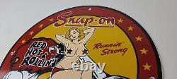 Vintage Snap-On Tools Porcelain Sign Auto Wrench Gas Service Garage Shop Sign