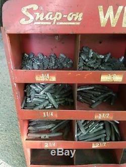 Vintage Snap-on sign Tire Wheel Weights Rack Display Gas Station Oil Pump Tool