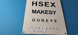 Vintage Snellen Chart Sign Eye Doctor Exam Man Cave Gas Porcelain Sex Sign