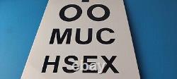 Vintage Snellen Chart Sign Eye Doctor Exam Man Cave Gas Porcelain Sex Sign