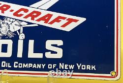 Vintage Socony Aircraft Oils Porcelain Sign Gas Station Pump Plate Standard Oil
