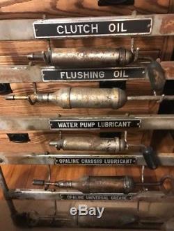 Vintage Socony Mobil Oil & Gas Lubrication Rack With Porcelain Sign 51.5 x 27