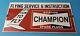 Vintage Spark Plugs Sign Aviation Hangar Garage Shop Gas Oil Pump Sign