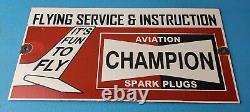 Vintage Spark Plugs Sign Aviation Hangar Garage Shop Gas Oil Pump Sign
