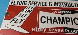 Vintage Spark Plugs Sign Aviation Hangar Garage Shop Gas Oil Pump Sign