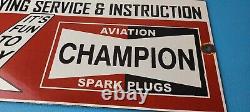 Vintage Spark Plugs Sign Aviation Hangar Garage Shop Gas Oil Pump Sign