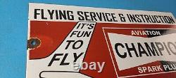Vintage Spark Plugs Sign Aviation Hangar Garage Shop Gas Oil Pump Sign