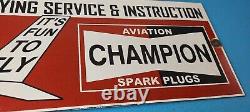 Vintage Spark Plugs Sign Aviation Hangar Garage Shop Gas Oil Pump Sign