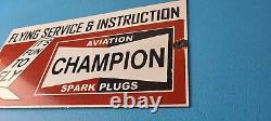 Vintage Spark Plugs Sign Aviation Hangar Garage Shop Gas Oil Pump Sign