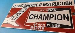 Vintage Spark Plugs Sign Aviation Hangar Garage Shop Gas Oil Pump Sign