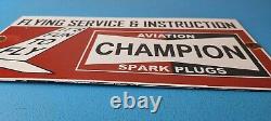 Vintage Spark Plugs Sign Aviation Hangar Garage Shop Gas Oil Pump Sign