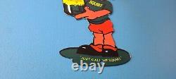 Vintage Squirt Boy Sign Soda Gas Pump Wall Service Sales Porcelain Sign