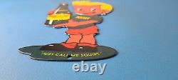 Vintage Squirt Boy Sign Soda Gas Pump Wall Service Sales Porcelain Sign