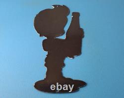 Vintage Squirt Boy Sign Soda Gas Pump Wall Service Sales Porcelain Sign