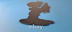 Vintage Squirt Boy Sign Soda Gas Pump Wall Service Sales Porcelain Sign