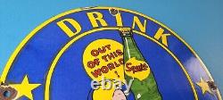 Vintage Squirt Soda Boy Sign Gas Pump Wall Service Porcelain Cola Sign