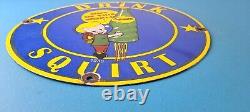 Vintage Squirt Soda Boy Sign Gas Pump Wall Service Porcelain Cola Sign
