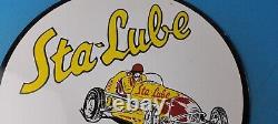 Vintage Sta-lube Bonneville National Porcelain Speed Trials Service Sign