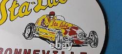 Vintage Sta-lube Bonneville National Porcelain Speed Trials Service Sign