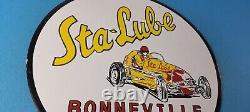 Vintage Sta-lube Bonneville National Porcelain Speed Trials Service Sign