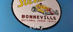 Vintage Sta-lube Bonneville National Porcelain Speed Trials Service Sign