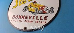 Vintage Sta-lube Bonneville National Porcelain Speed Trials Service Sign