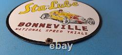 Vintage Sta-lube Bonneville National Porcelain Speed Trials Service Sign