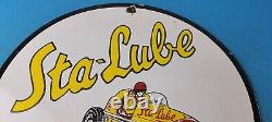 Vintage Sta-lube Bonneville National Porcelain Speed Trials Service Sign