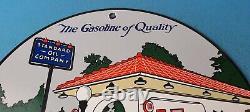 Vintage Standard Crown Sign Porcelain Gas Standard Motor Oil Pump Plate Sign