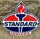 Vintage Standard Die-cut Sign Porcelain Torch Motor Oil Gasoline Gas Pump Sign