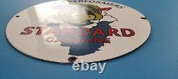Vintage Standard Gasoline Porcelain Gas Star Perform Pinocchio Walt Disney Sign