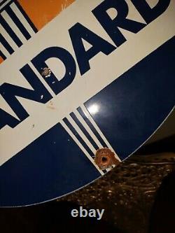 Vintage Standard Gasoline Porcelain Sign Service Station American Oil Torch Gas