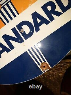 Vintage Standard Gasoline Porcelain Sign Service Station American Oil Torch Gas