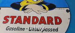 Vintage Standard Gasoline Sign Disney Donald Duck Gas Pump Porcelain Sign