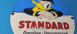 Vintage Standard Gasoline Sign Disney Donald Duck Gas Pump Porcelain Sign