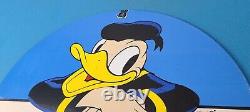 Vintage Standard Gasoline Sign Disney Donald Duck Gas Pump Porcelain Sign